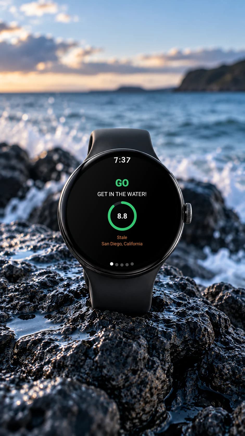 Spearo Go on a device, showing real app screens